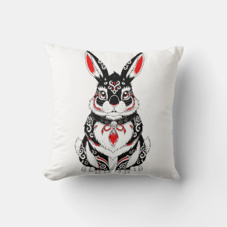 Coussin Akai Yokai Rabbit – Japanese Spirit Guardian in B