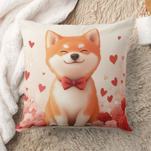Coussin Akita avec Rose - Saint Valentin (Couverture)