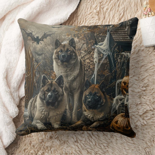 Coussin Akita Halloween Chien de nuit plaisir (Couverture)