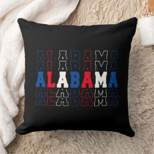Coussin Alabama empilé Word Art