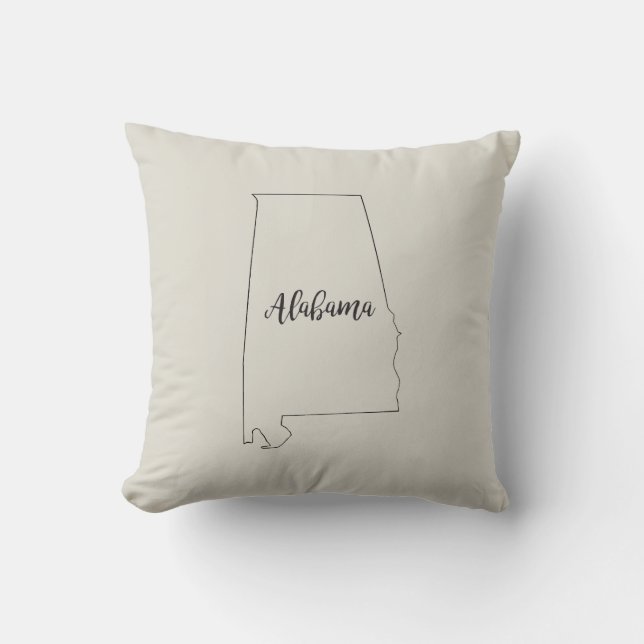 Coussin Alabama State Map Jetez l'oreiller (Recto)