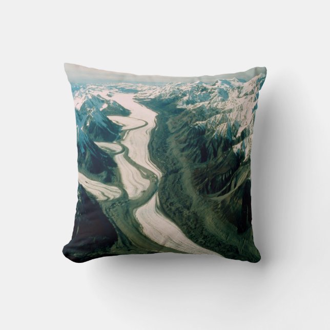 Coussin Alaska Mountain Range-Vue aérienne (Recto)