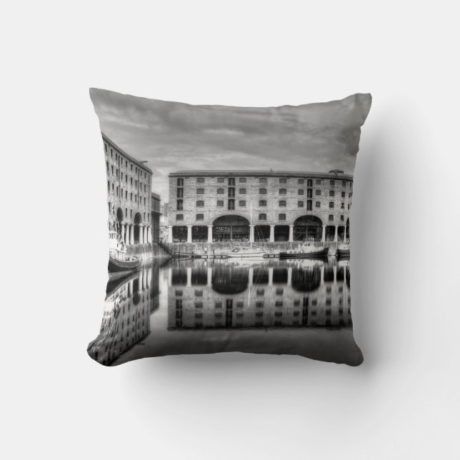 Coussin Albert Dock Liverpool Réflexions (Recto)