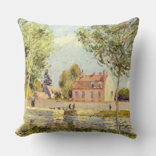 Coussin Alfred Sisley Maisons sur les rives du Loing
