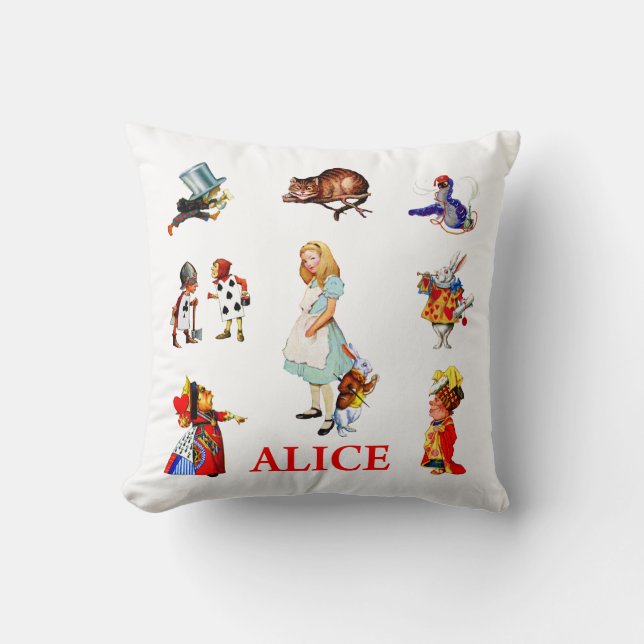 Coussin Alice à Wonderland et Friends (Recto)