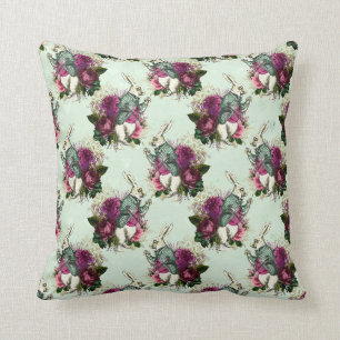 Coussin Alice au pays des merveilles Lapin Vert