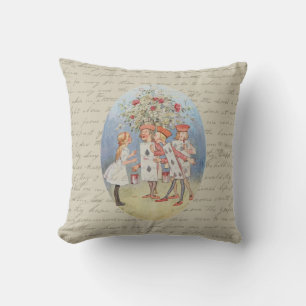 Coussin Alice au pays des merveilles Roses