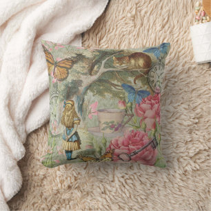 Coussin Alice Chat du Cheshire Jardin de l'Arbre Wonderlan