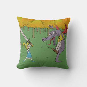 Coussin Alice combat le Jabberwocky
