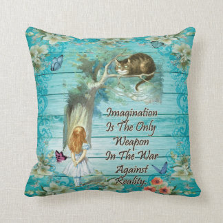 Coussin Alice dans la citation du pays des merveilles -