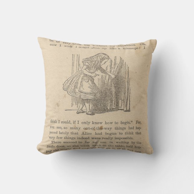 Coussin Alice en chapitre un du pays des merveilles, en (Recto)
