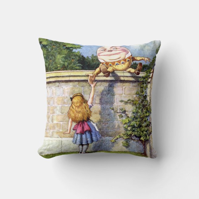 Coussin Alice et Humpty Dumpty au pays des merveilles (Recto)