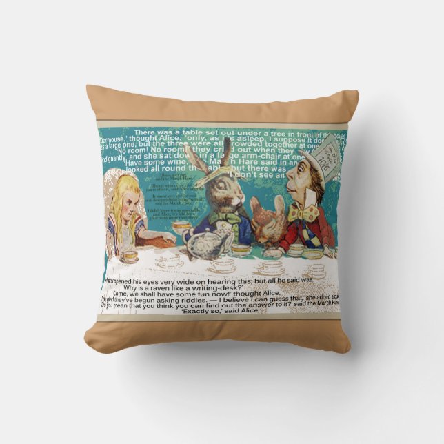 Coussin Alice et la fête du thé de la haine (Recto)