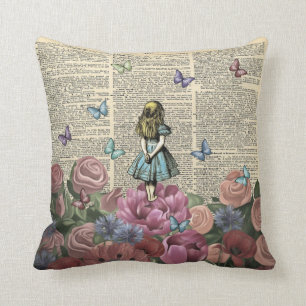 Coussin Alice jardin au pays des merveilles - pays des