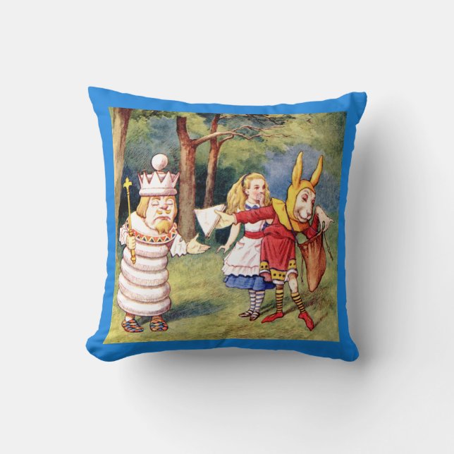 Coussin Alice, le lapin et le roi blanc au pays des (Recto)