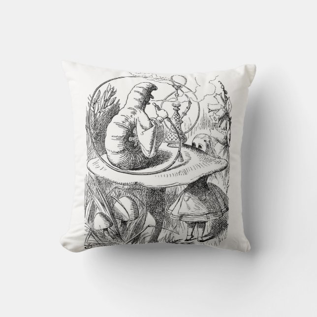 Coussin Alice rencontre Caterpillar - Alice au pays des (Recto)