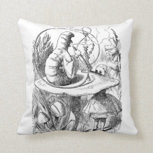 Coussin Alice rencontre Caterpillar - Alice au pays des