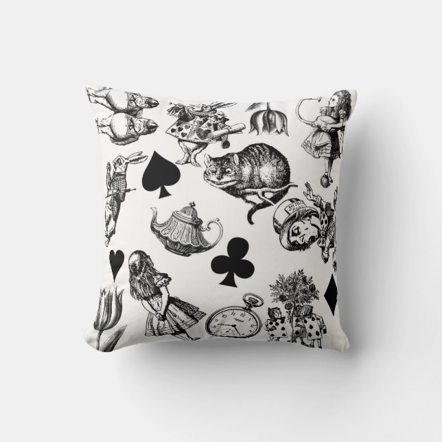 Coussin Alice White Rabbit Wonderland Classic (Recto)