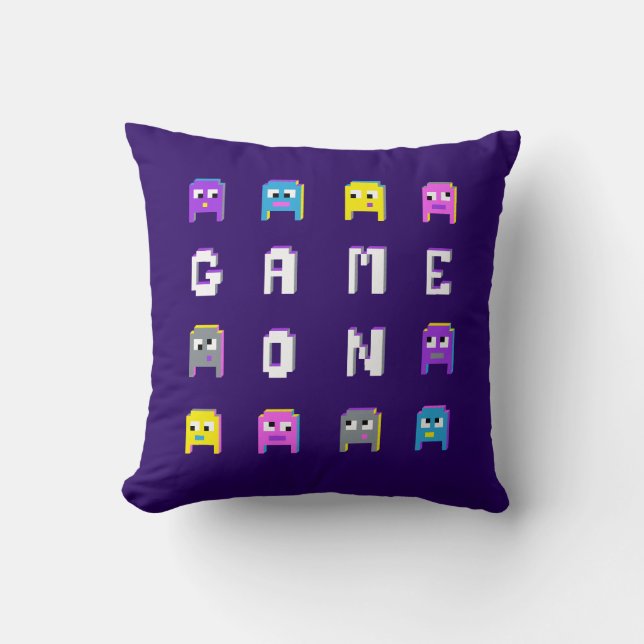 Coussin Alien pixels créatures jeu sur les filles personna (Recto)