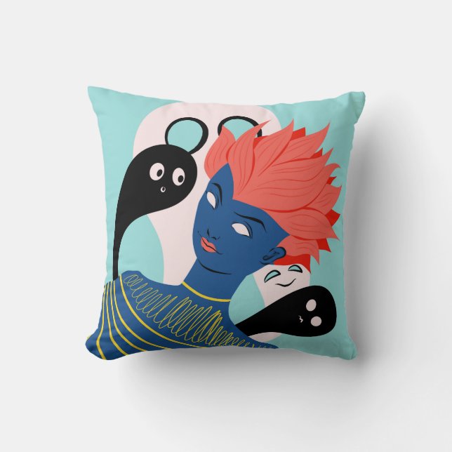 Coussin Alien psychédélique Trippy (Recto)
