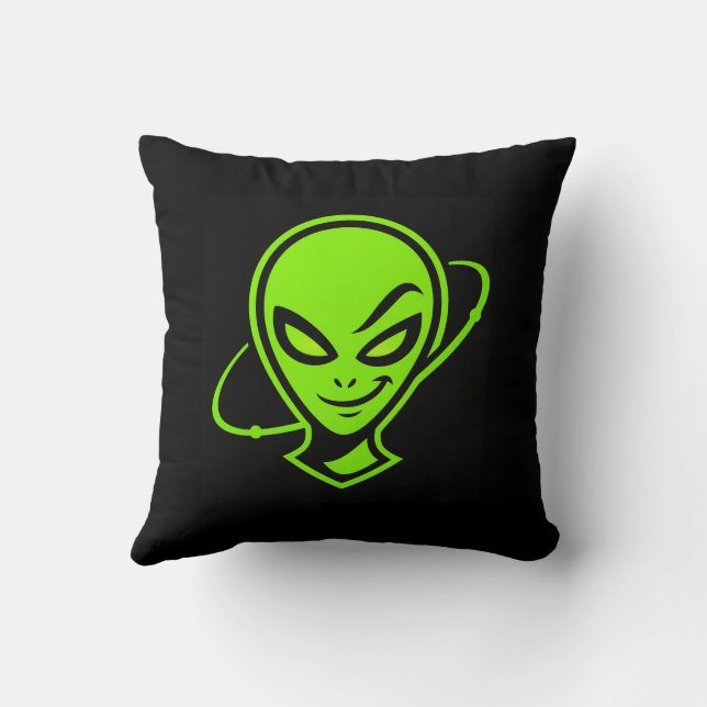 Coussin Alien Vert Bonne Chance (Verso)