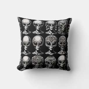 Coussin Aliens spatiaux Têtes extra-terrestres Sci Fi