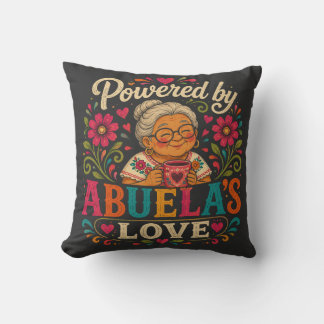 Coussin Alimenté par l'amour d'Abuela | Grand-mère florale