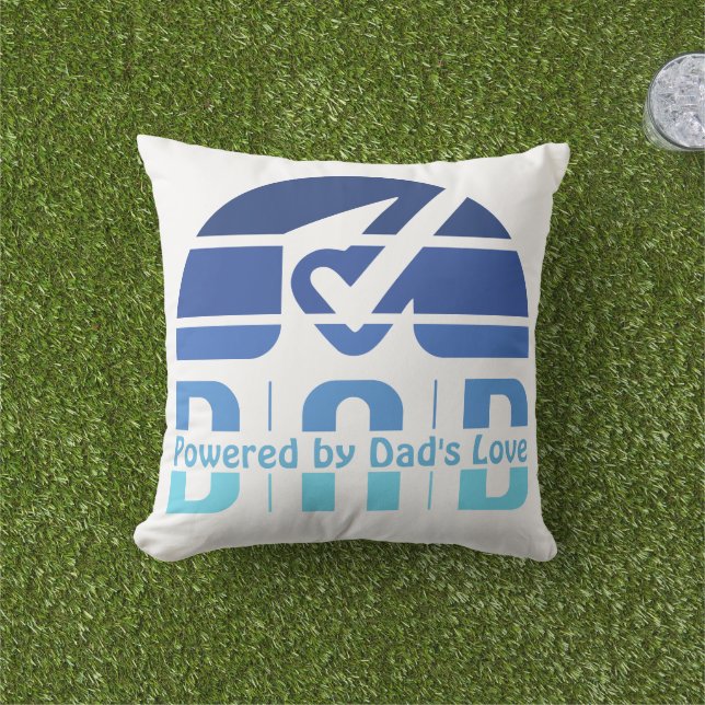 Coussin Alimenté par l'Amour de papa : faire des souvenirs (Herbe)