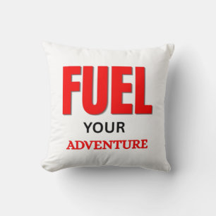 Coussin Alimentez Votre Aventure – Typographie de Moto Ext