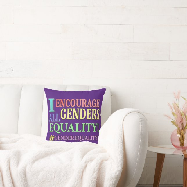 Coussin "ALL GENDERS EQUALITY" Belle conception. Commandez (Canapé)