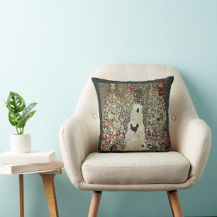 Coussin Allée de jardin avec poules, Gustav Klimt, Art nou