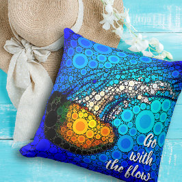 Coussin "Aller avec le flux" Amusement, Ocean Jellyfish Ci