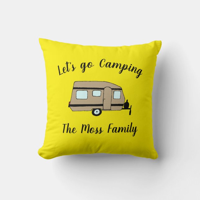 Coussin Allez Camping Cute Camper (Recto)