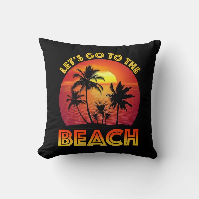 Coussin Allons à la Plage (Recto)