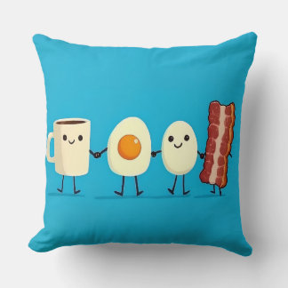 Coussin Allons-y tous prendre le petit déjeuner