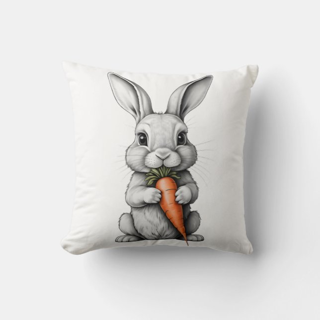 Coussin Almofada Coelho com Cenoura (Recto)