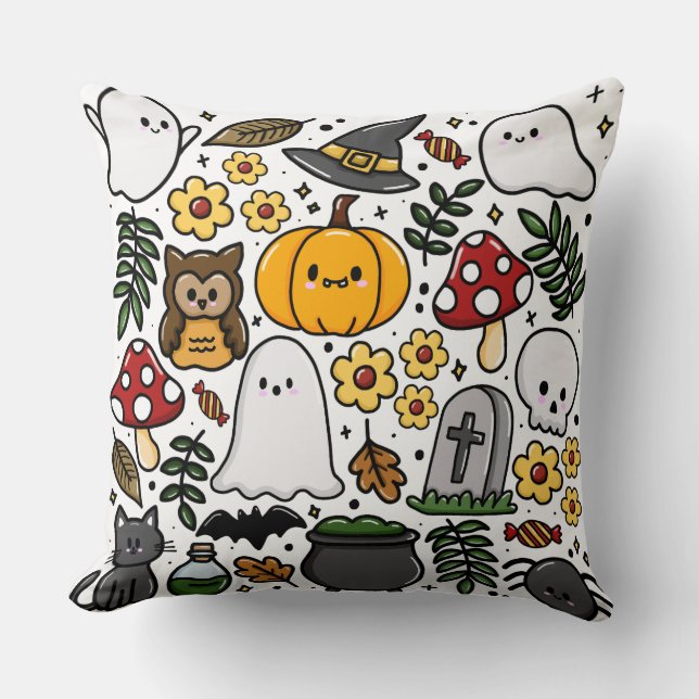 Coussin Almofada com estampa fofa de Halloween (Recto)