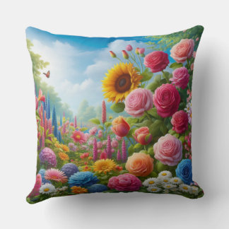 Coussin almofada quadrada estampa de rosas