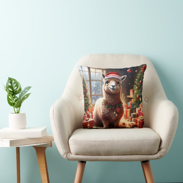 Coussin "Alpaca les présents : un conte de Noël" (Chaise)