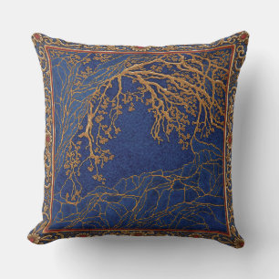 Coussin Alpes françaises Bleu Or + Cornaline