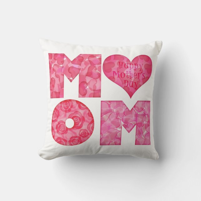 Coussin Alphabet heureux de maman du jour de mère (Recto)