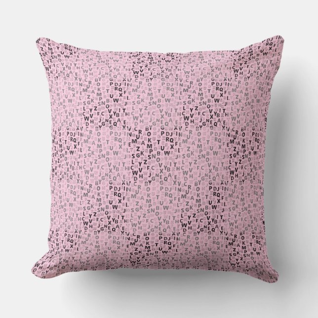 Coussin Alphabets Motif 01 BW.w LPink BG (Recto)