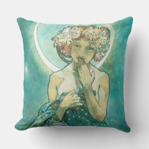 Coussin Alphonse Mucha Lune Clair De Lune Art Nouveau