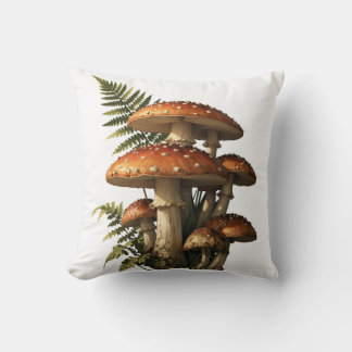 Coussin Amanites rouges avec fougère botanique