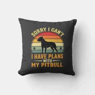 Coussin Amant de Chien au Crépuscule Vintage Plans Pitbull