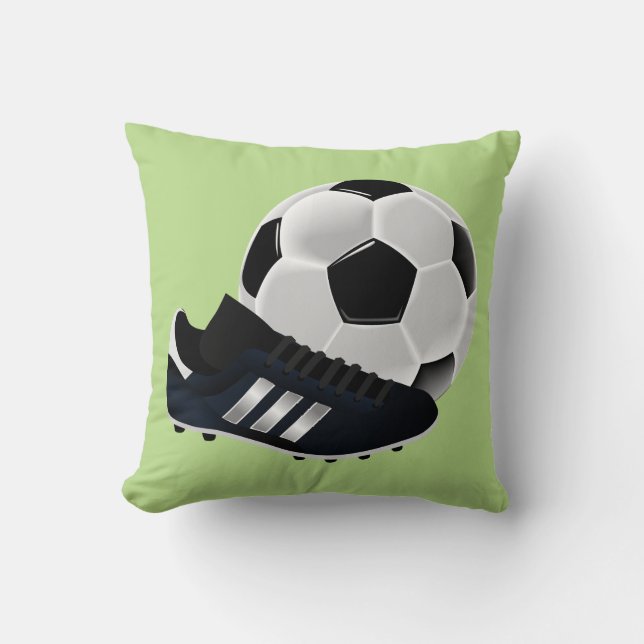 Coussin Amants du football de garçons personnalisables (Recto)