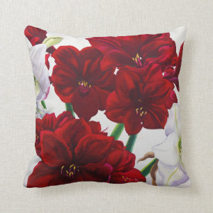 Coussin Amaryllis rouge et blanche 2008