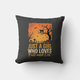 Coussin Amateur de chat Halloween Graphique de coucher de