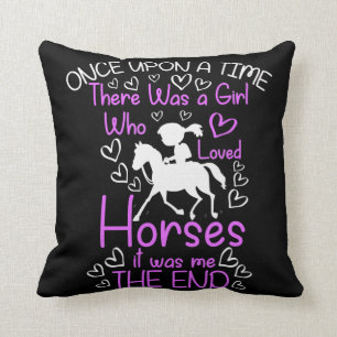 Coussin Amateur de Cheval mignonne Girl Riding Cowgirl