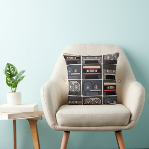 Coussin Amateur de musique Rétro Cassette Audio